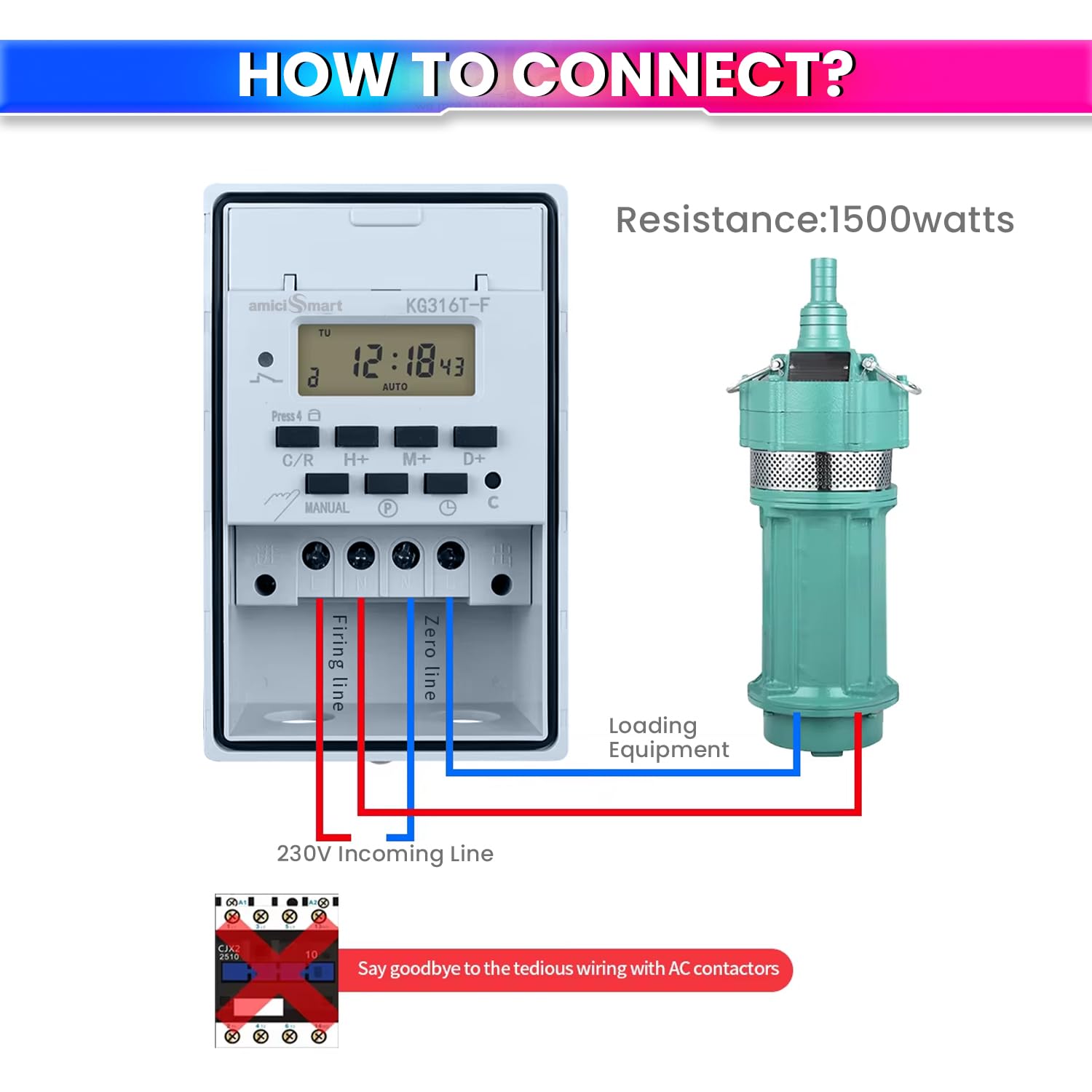 230V 30A Digital Timer Switch – IP65 Waterproof with LCD Display, 20 ON/OFF Programs & Loop Mode