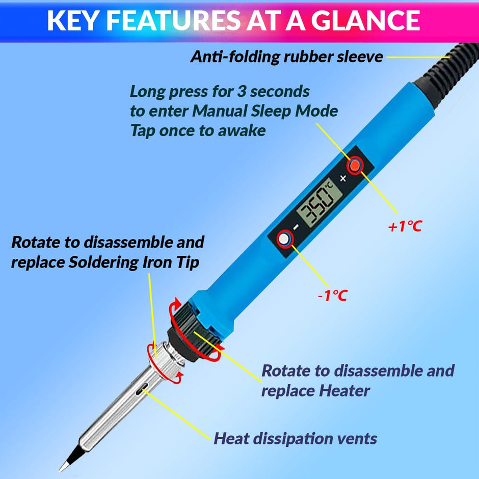 Soldering Iron 60W with Adjustable Temperatures