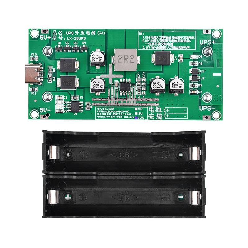 18650 Lithium Battery Charger Module with Type-C Input 5V to 12V DC-DC Step-Up Booster Converter & 3A Fast Charging