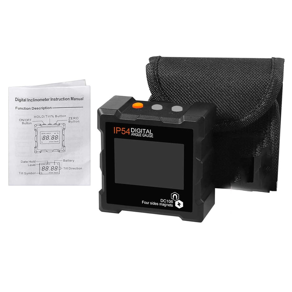 Digital Protractor Angle Gauge with 4 Magnetic Sides, Inclinometer, 2×AAA Battery