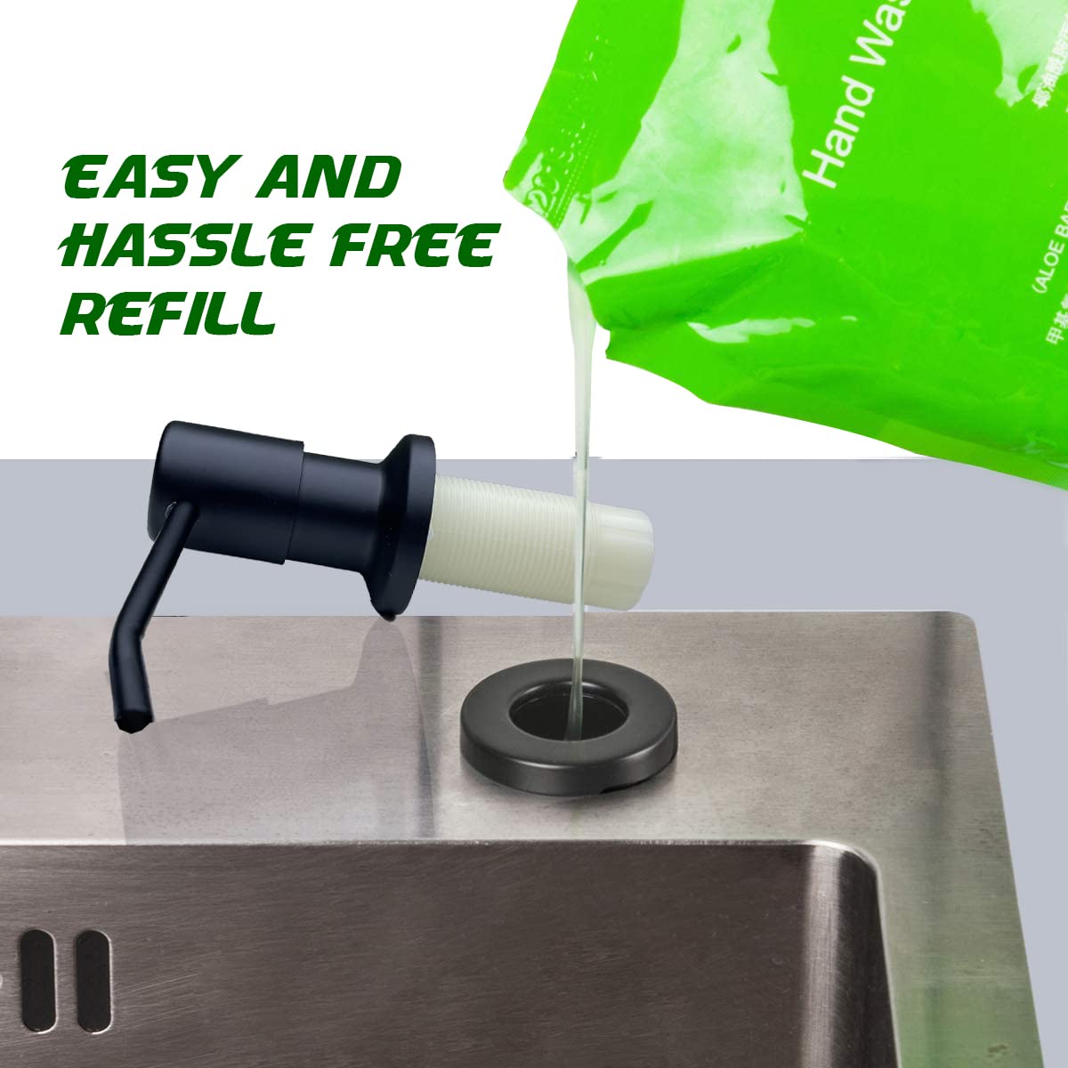 Kitchen Sink Soap Dispenser Top Refill Built-in Countertop Dispenser amiciKart c0tmiz-hs.myshopify.com