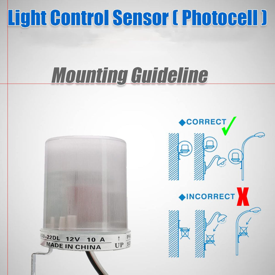 Automatic On/Off Switch for Light, Street Light Controller 10A Photocell Sensor DC 12V