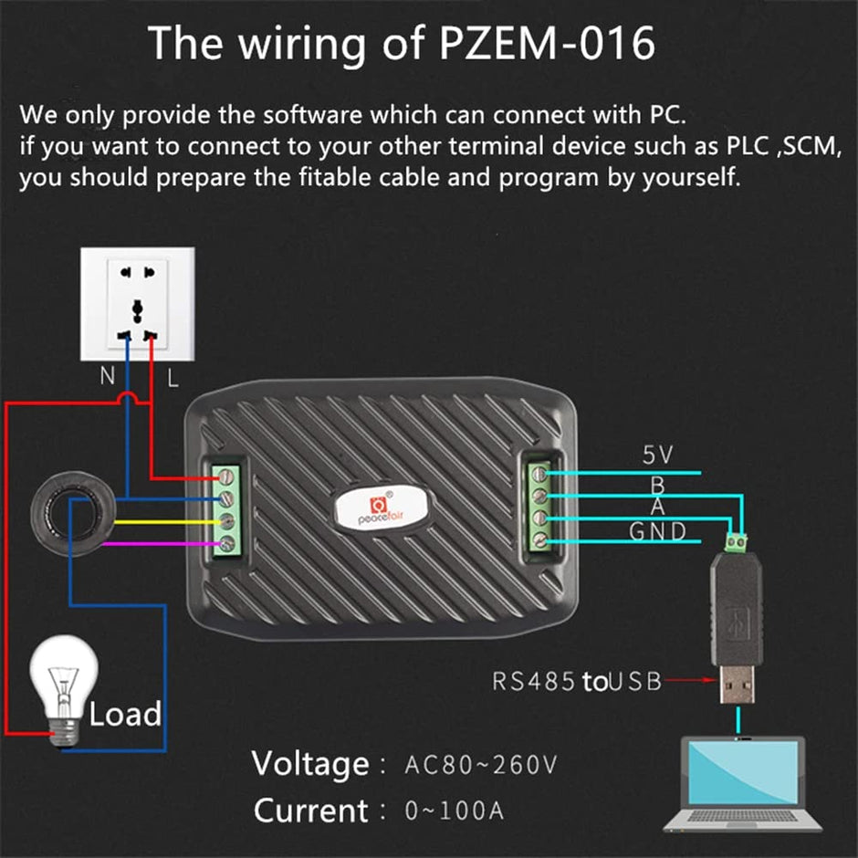100A AC Energy Meter with RS485 Interface amiciKart