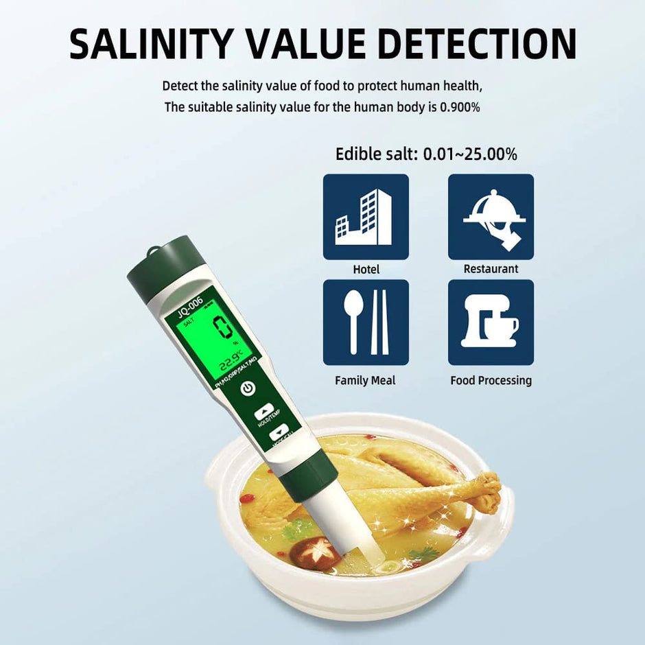 10-in-1 Digital Water Quality Tester | pH, EC, TDS, ORP, Salinity & Temp Meter