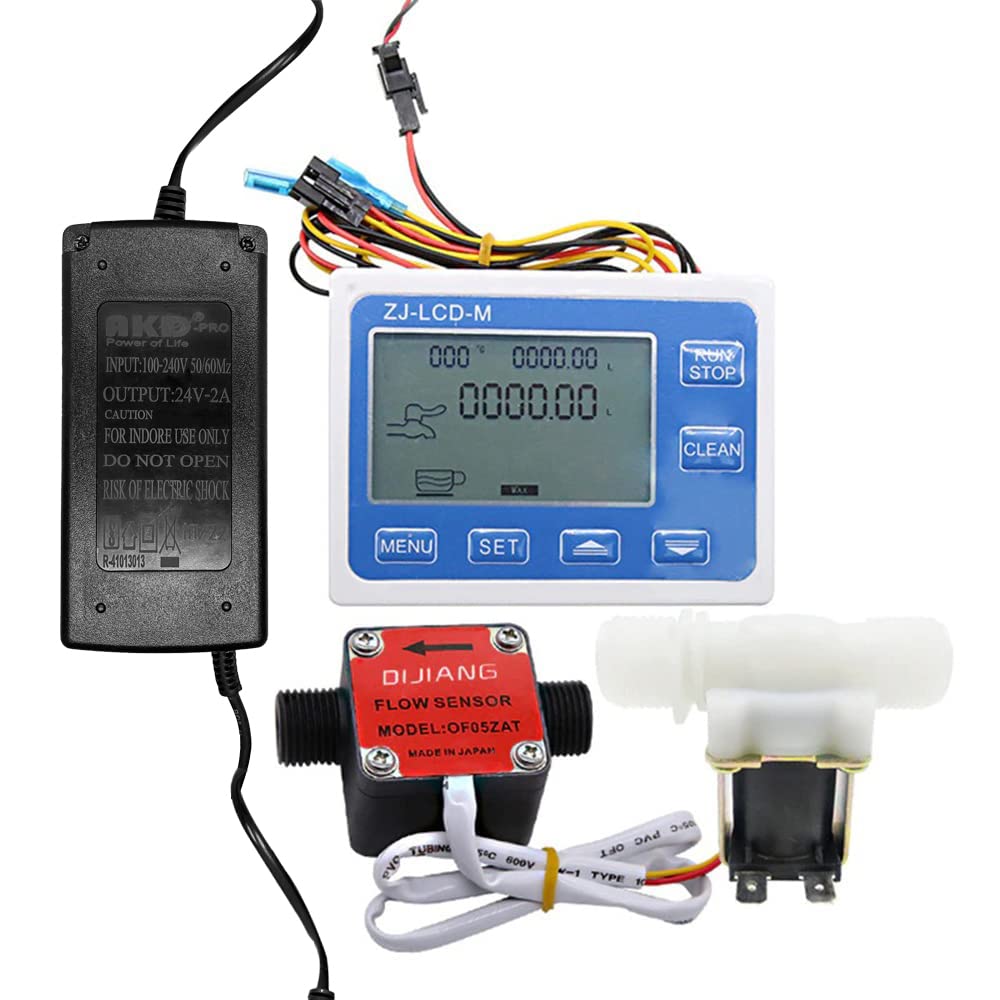 Digital Flow Meter Quantitative Controller– G1/2 Sensor with Valve & Power Adapter for All Liquids amiciKart c0tmiz-hs.myshopify.com