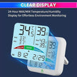 Digital Hygrometer Thermometer with LCD Display – Temperature & Humidity Monitor with Clock