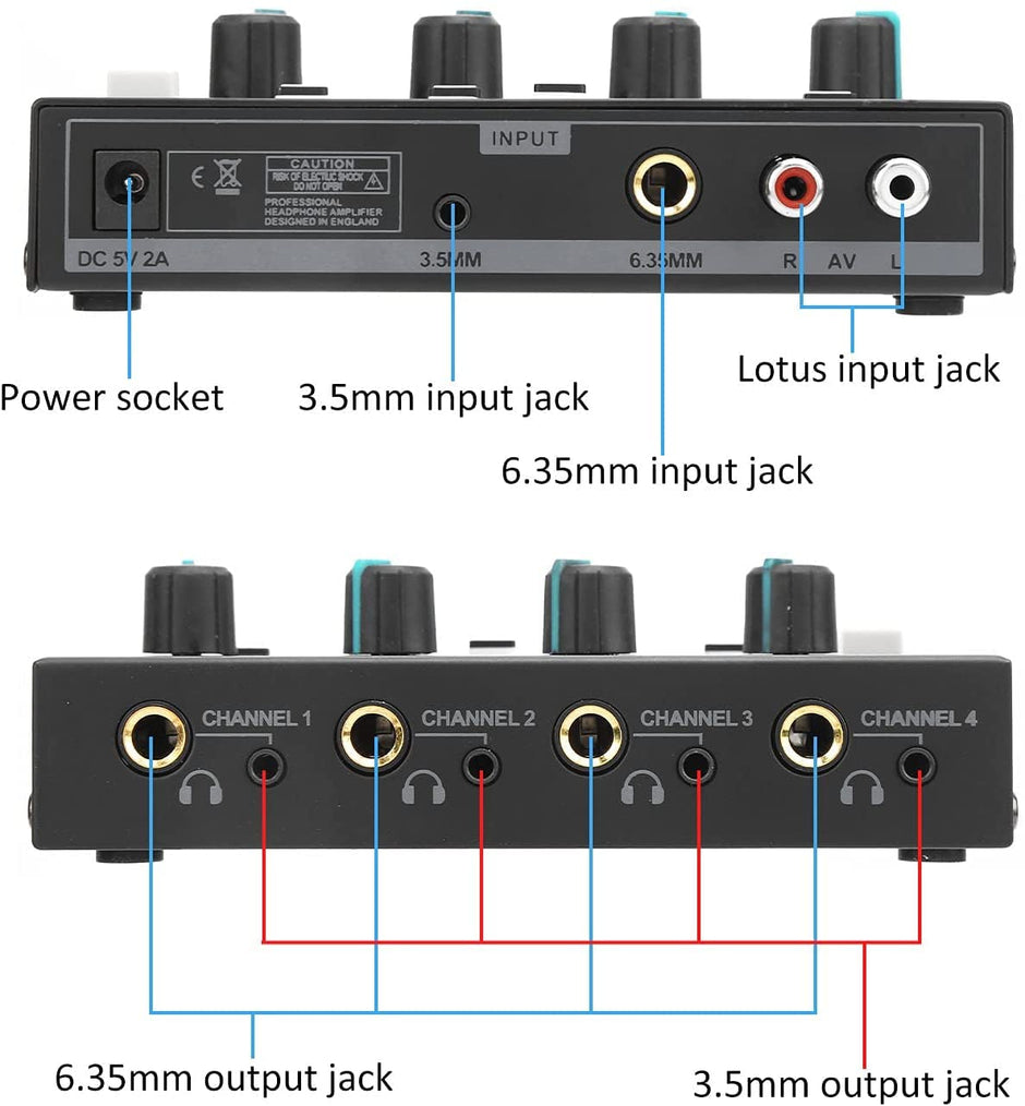 Mini Stereo Headphone Amplifier with Power Adapter