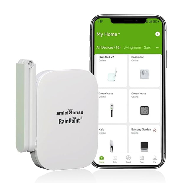 WiFi Gateway Hub Gen2 – 2.4GHz with 853ft Range | Supports 39 Devices | App Controlled | RainPoint