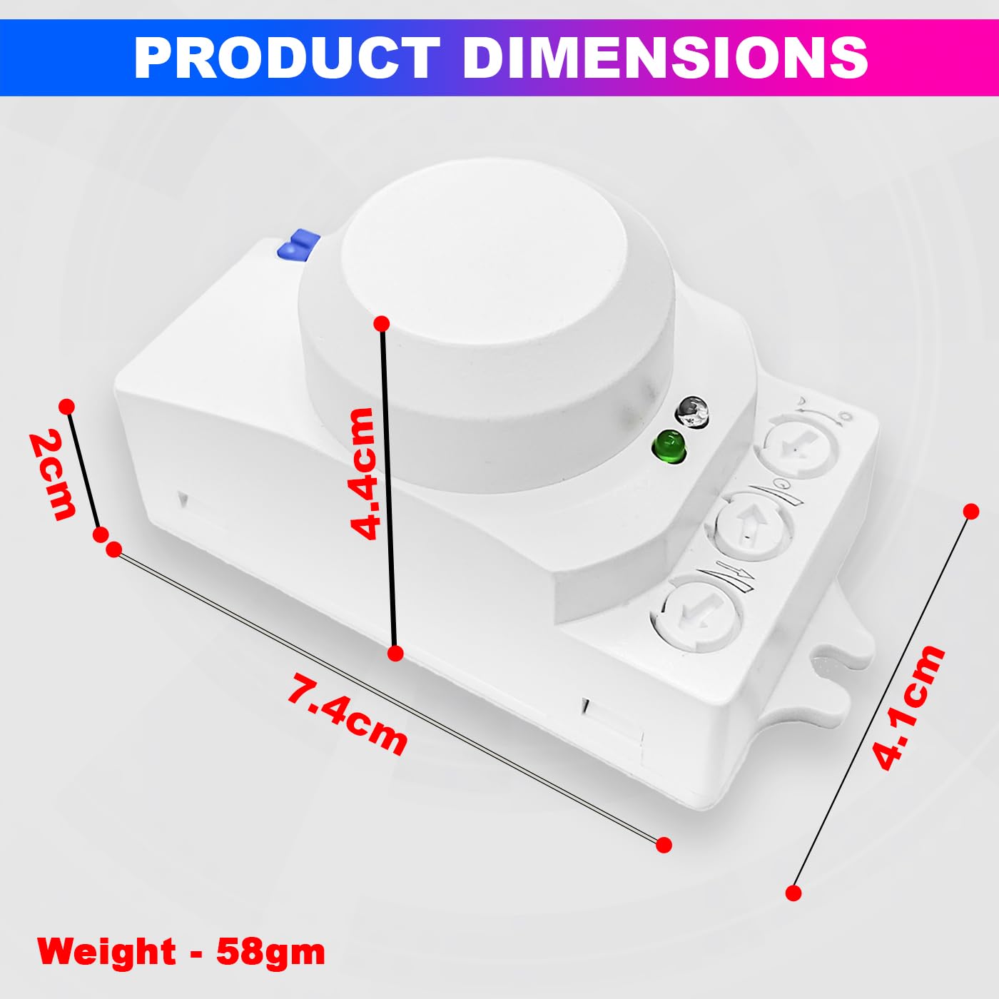 360 Degree Microwave Motion & Light Sensor, Auto On/Off with Radar & Photocell, 12–24V DC