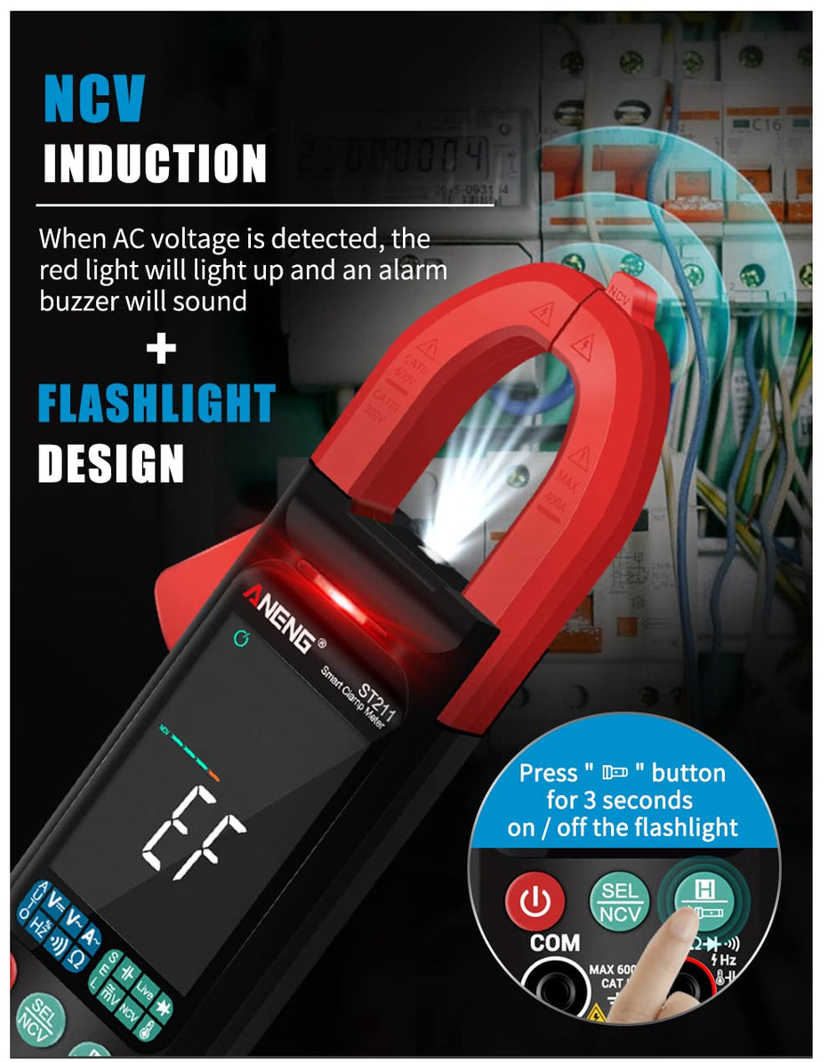 ST211 TRMS Clamp Meter 400A, 600V AC/DC, 6000 Counts, NCV, Resistance & Frequency amiciKart c0tmiz-hs.myshopify.com