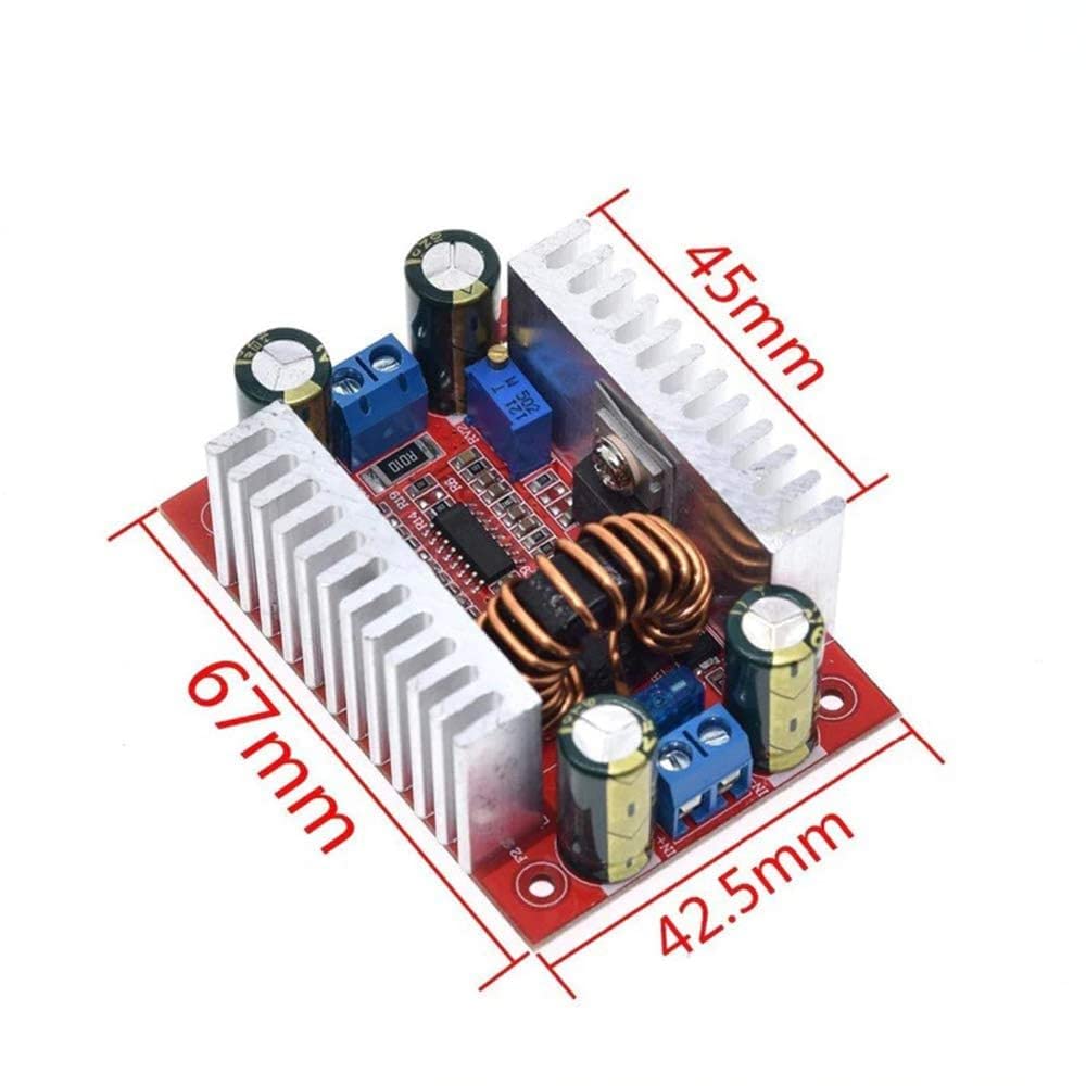 amiciSmart 400W DC-DC 15A Step-up Boost Converter 8.5-50V to 10-60V Adjustable Power Supply Module