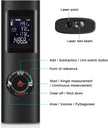 Laser Distance Meter, 40M Multi-Functional Laser Sensor for Area/Volume/Pythagorean Measuring Tool with Back-Lit, Auto Power Off and USB Rechargeable