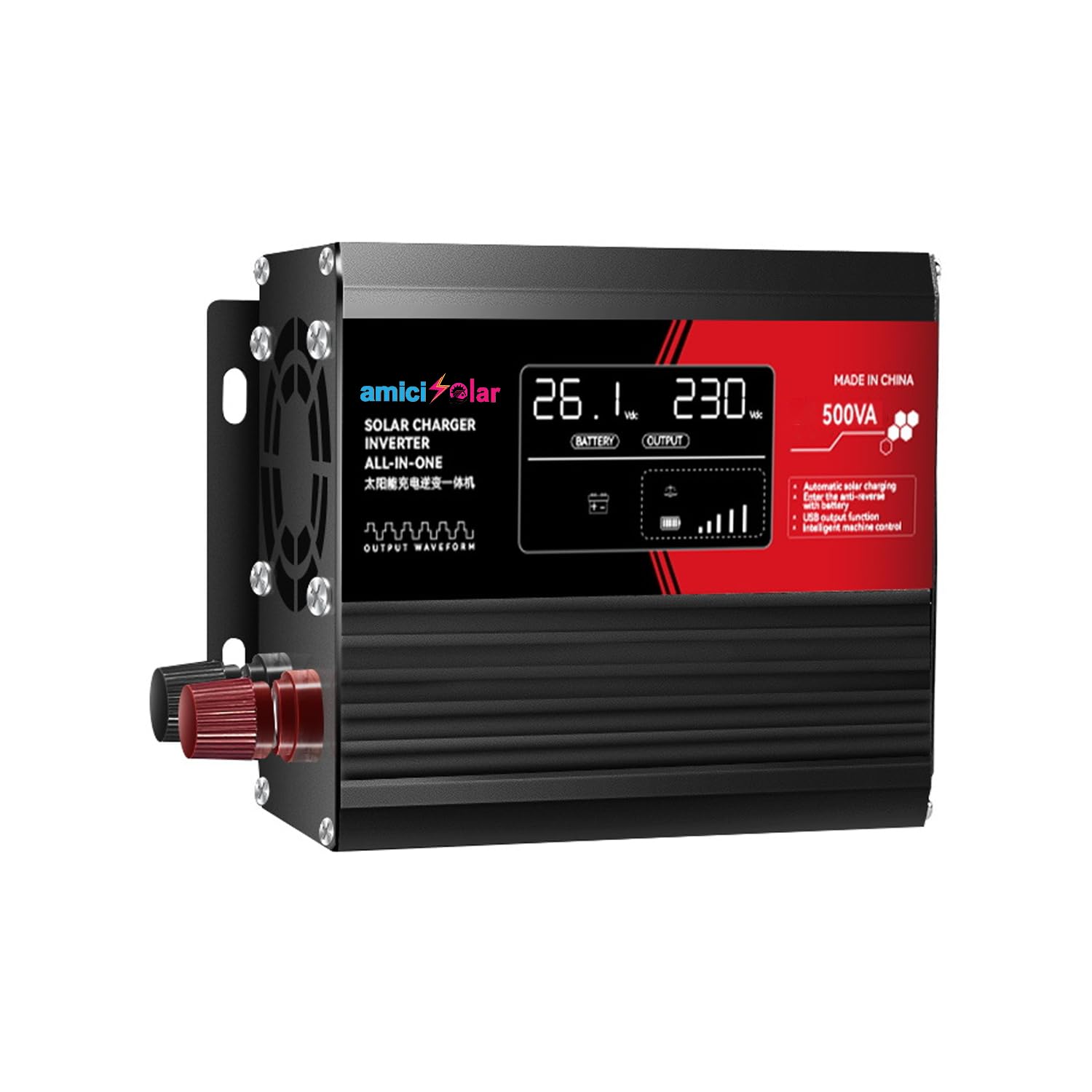 Off-Grid Solar Inverter | AC Modified Wave Converter with Built-in MPPT Controller | for Solar Panels amiciKart