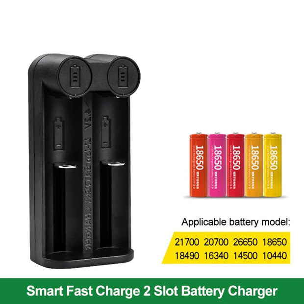 Intelligent Battery Charger, Dual Slot Charger for 21700 20700 26650 18650 18490 16340 14500 10400 Rechargeable Batteries amiciKart c0tmiz-hs.myshopify.com