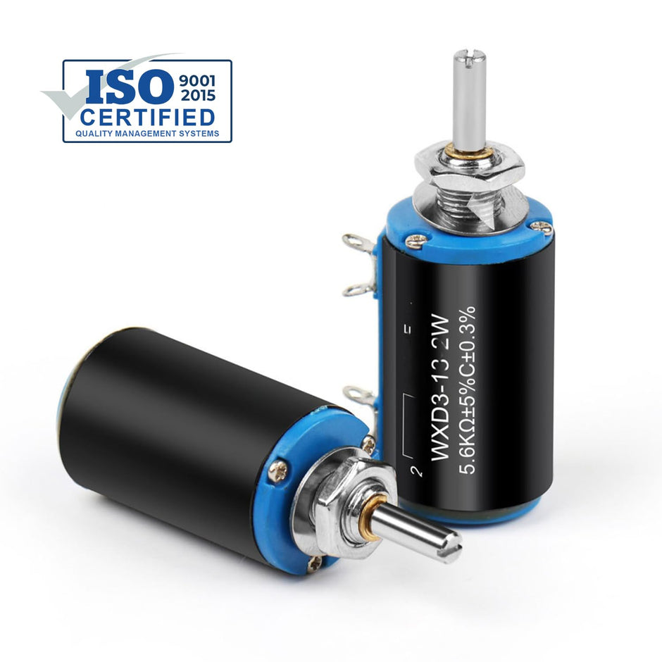 Rotary Potentiometer 2W Power Rating Smooth Adjustment for Audio, DIY Electronics