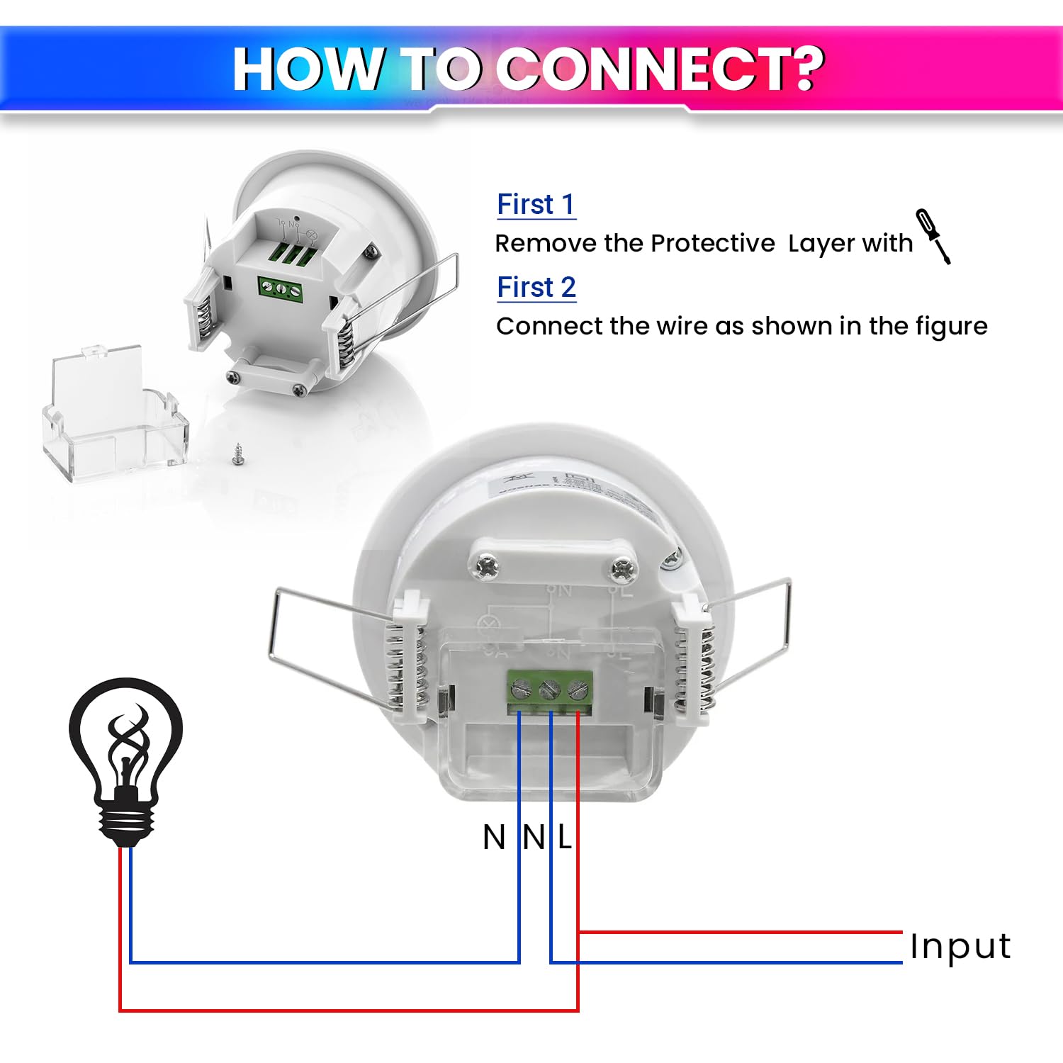 Automatic Motion Sensor Light Switch Adjustable LUX & Timer & Energy Saving
