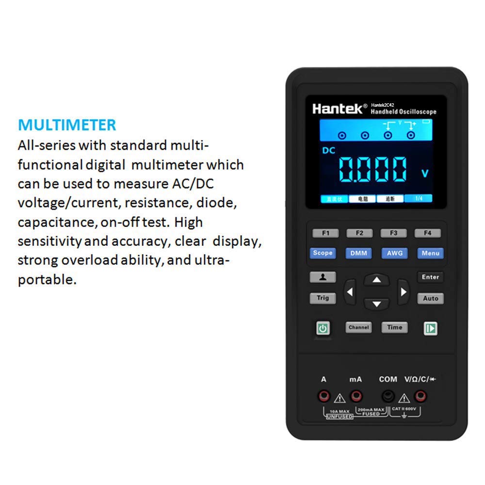 Hantek Dual Channel Oscilloscope Multimeter USB Portable 40Mhz Tester Kit (Hantek 2C42), Battery Powered amiciKart c0tmiz-hs.myshopify.com