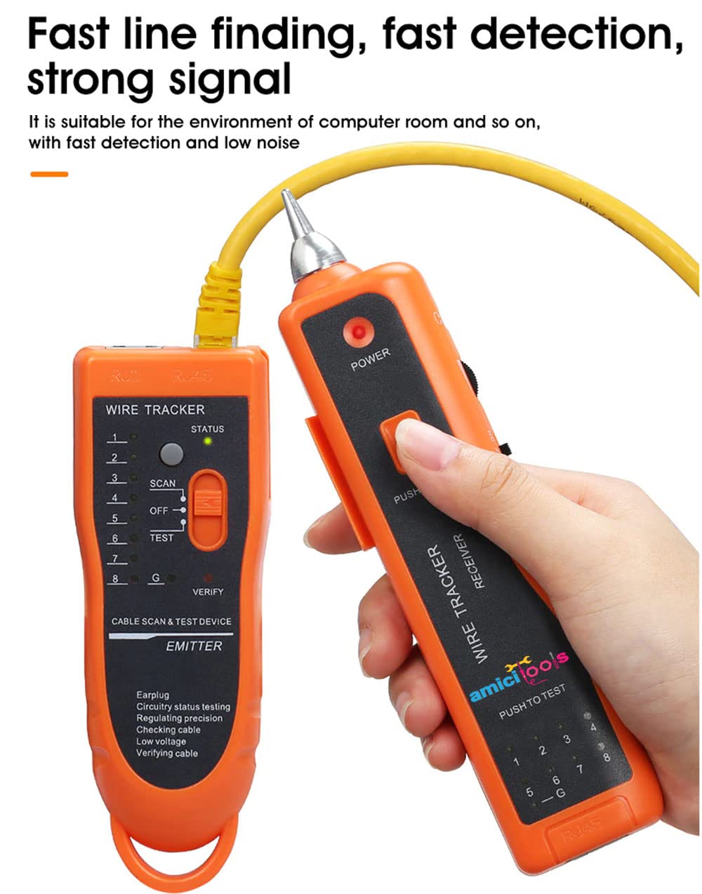 XQ-350 Wire Cable Break Point Tester for Network Cable RJ45/RJ11 with 2×9V Batteries amiciKart c0tmiz-hs.myshopify.com