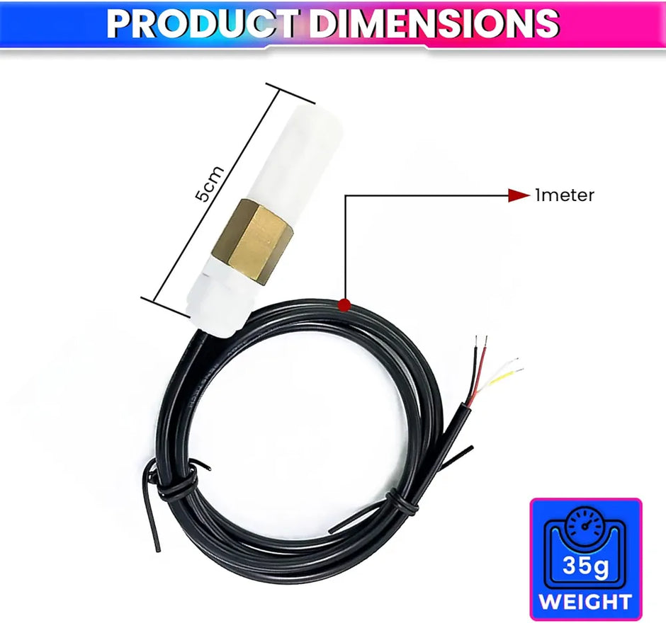 amiciSense Digital Temperature & Humidity Sensor Probe | RS485 Modbus RTU Transmitter | Polymer PE Waterproof Sensor | -40℃ to 80℃ | Indoor/Outdoor Monitoring | 1m Cable Digital Temperature & Humidity Sensor Probe with RS485 Modbus RTU Waterproof Industrial Transmitter amiciKart amiciSense Digital Temperature & Humidity Sensor Probe | RS485 Modbus RTU Transmitter | Polymer PE Waterproof Sensor | -40℃ to 80℃ | Indoor/Outdoor Monitoring | 1m Cable
