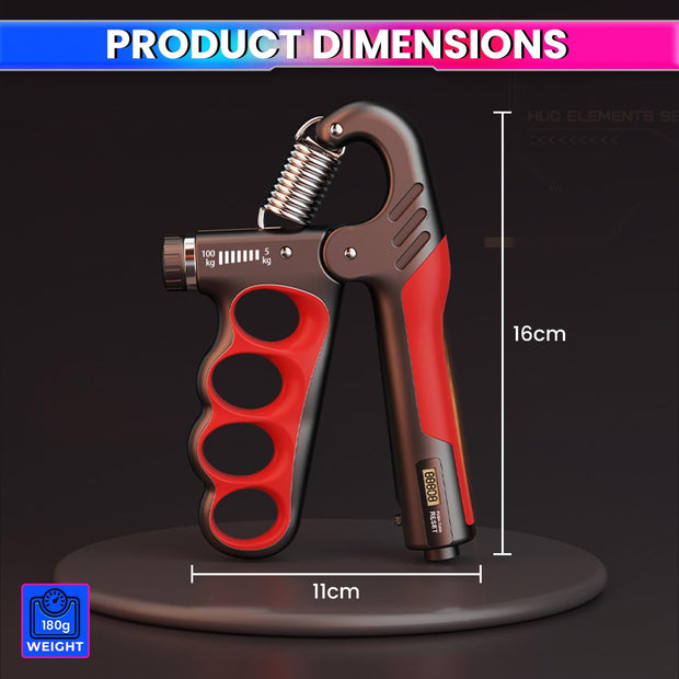 Adjustable Hand-Grip Exerciser,Digital LCD Counter,4mm Carbon Steel Spring, 5~100Kg amiciKart