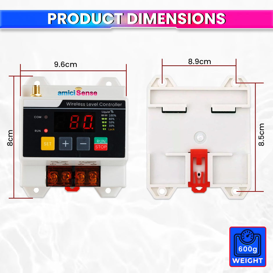Automatic Wireless Water Level Controller – Solar Transmitter, Display, 230V AC, 3kW Motor Load amiciKart c0tmiz-hs.myshopify.com