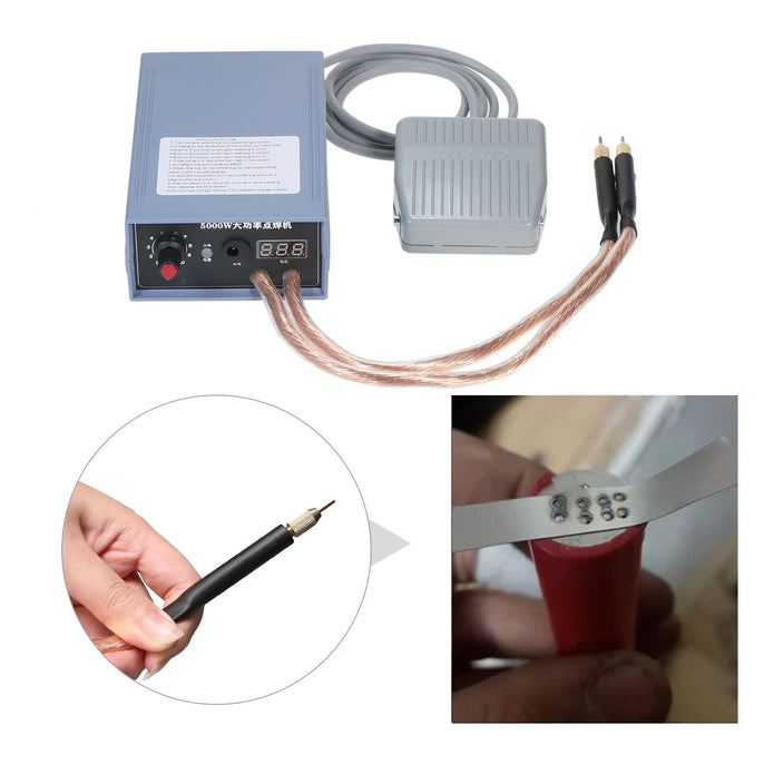 5000W Mini Spot Welder for 18650/21650 Battery | 0.15mm Nickel Strip | Portable DIY Kit