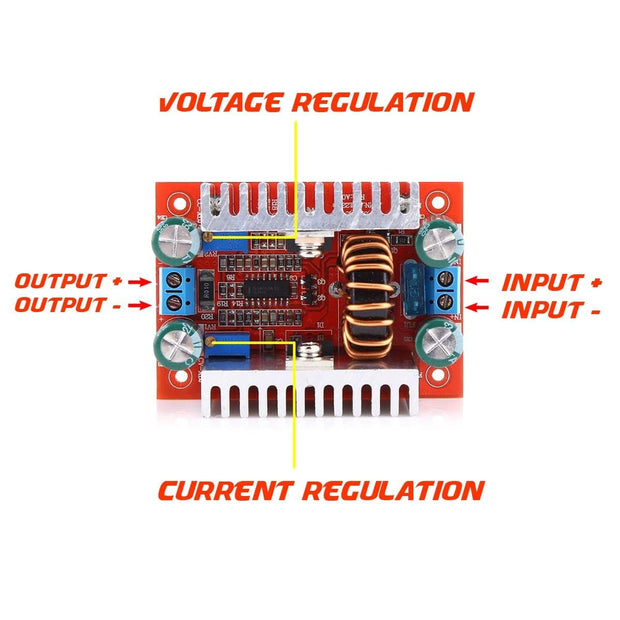 amiciSmart 400W DC-DC 15A Step-up Boost Converter 8.5-50V to 10-60V Adjustable Power Supply Module