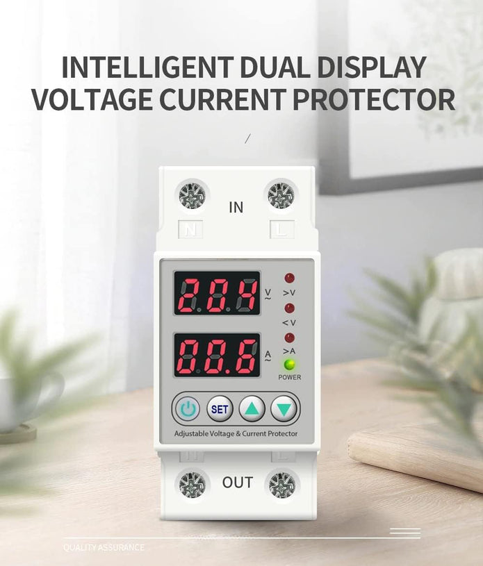 Single Phase Automatic Voltage Protector with Over/Under Voltage & Overload Protection with Auto-Reconnect & LED Display (80A)