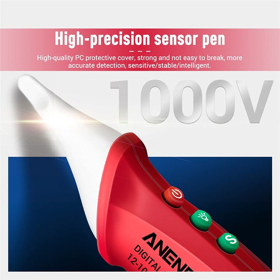 amiciSense Touchless Tester Pen AC 12-1000v High Precision Non-Contact Voltage Detector with Breakpoint Detection, Adjustable Sensitivity