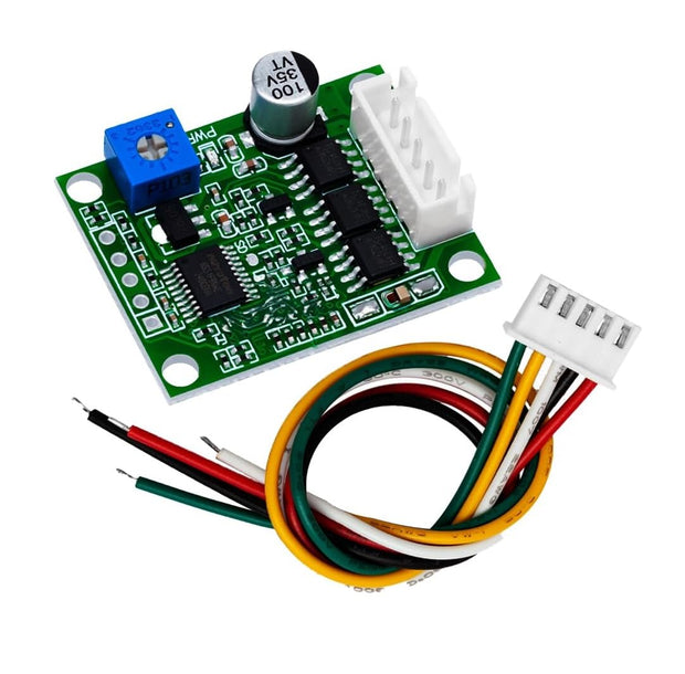 DC 6-20V 60W Brushless Motor Driver Board – 3A BLDC Speed Controller ,Hall-Less Switch Module with Cable