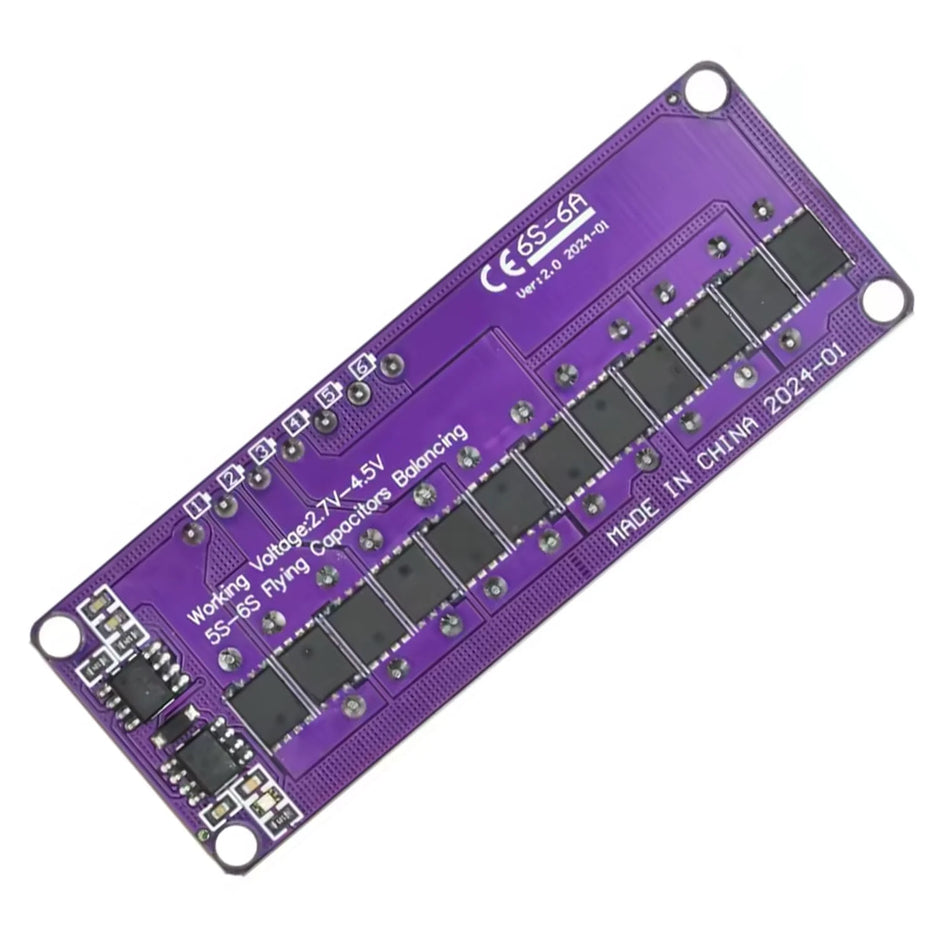 6S 6A Active Balancer Board for LiFePO4, Lithium, Li-ion & LTO Battery Packs Inductive Energy Equalization 2.7V–4.5V Cell Support 6A Voltage Balancing