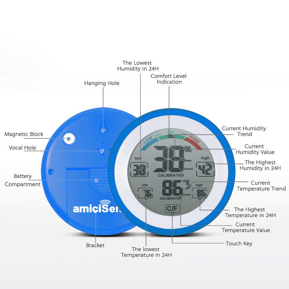 Digital Weather Station – Indoor Thermometer & Hygrometer with Touch Display & Battery Operated (2xAAA) amiciKart c0tmiz-hs.myshopify.com