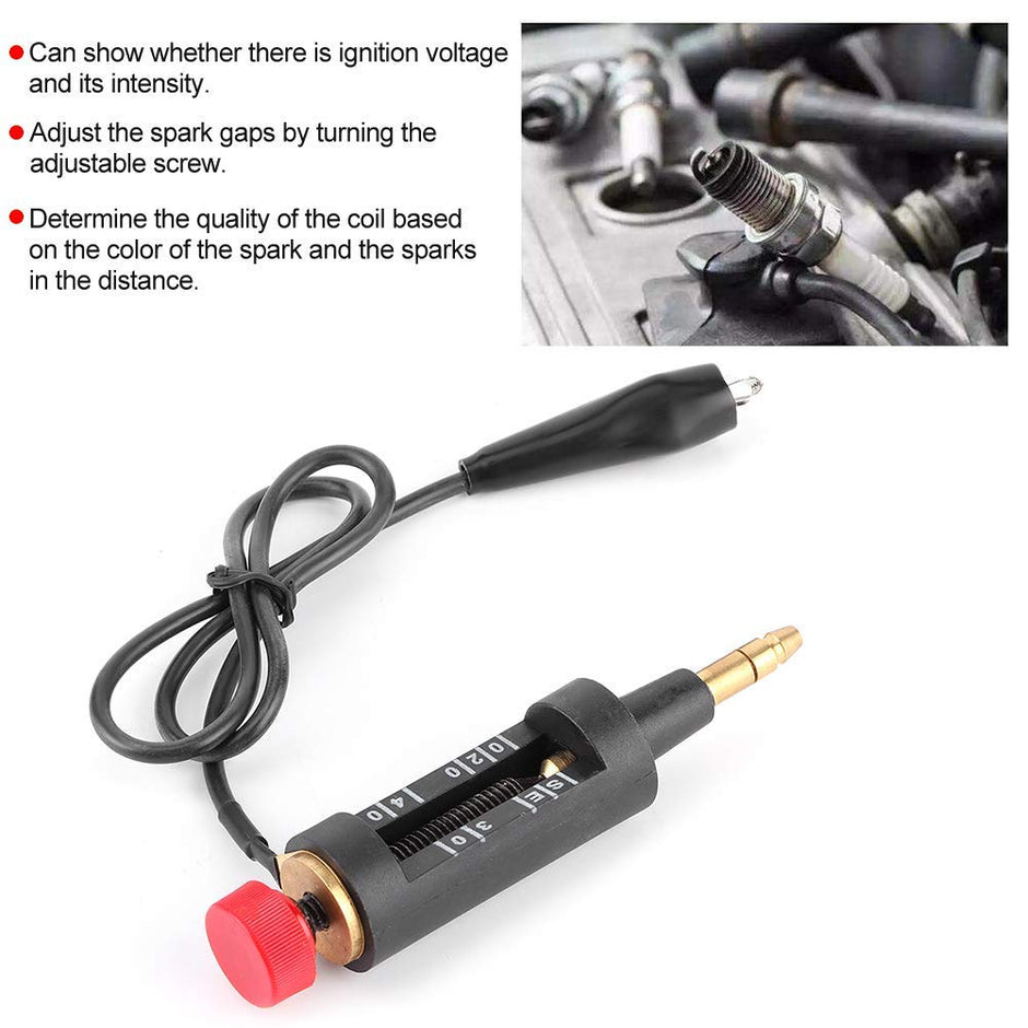 amiciAuto Spark Plug Tester, Adjustable Ignition System Coil Tester for Auto/Car/Bike Diagnostic Test Tool Pick-up Coil Diagnostic Tool
