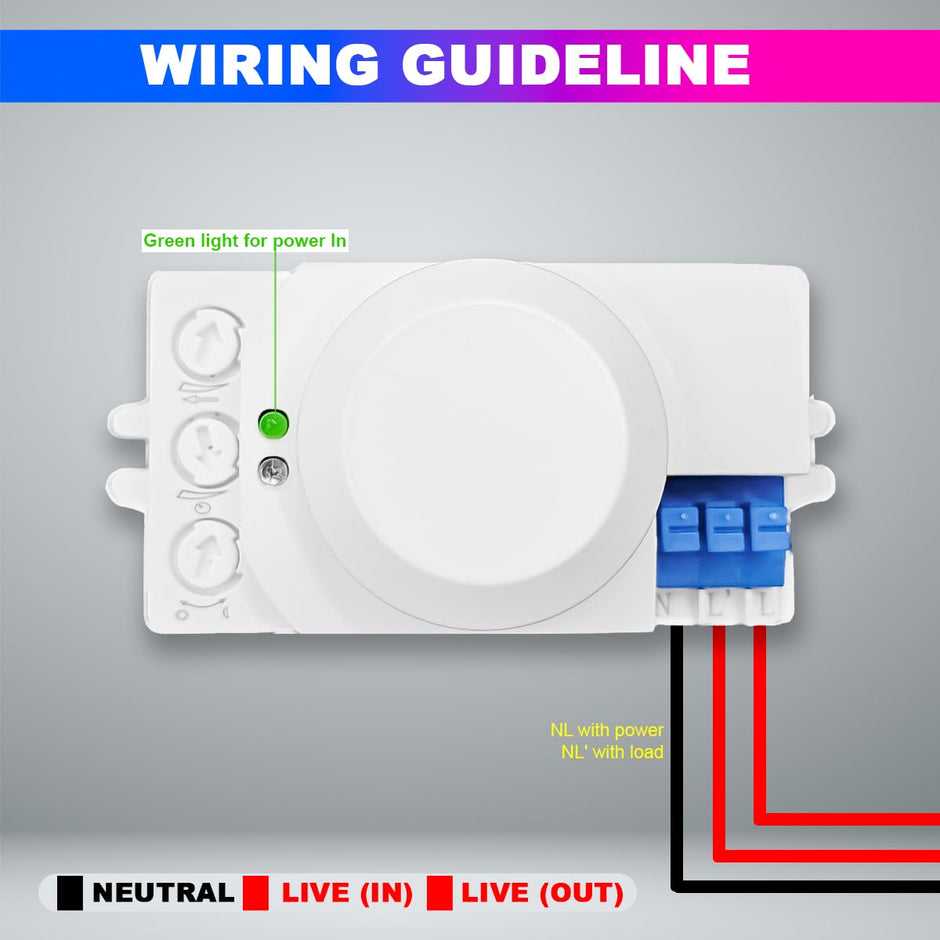 360 Degree Microwave Motion & Light Sensor, Auto On/Off with Radar & Photocell, 12–24V DC