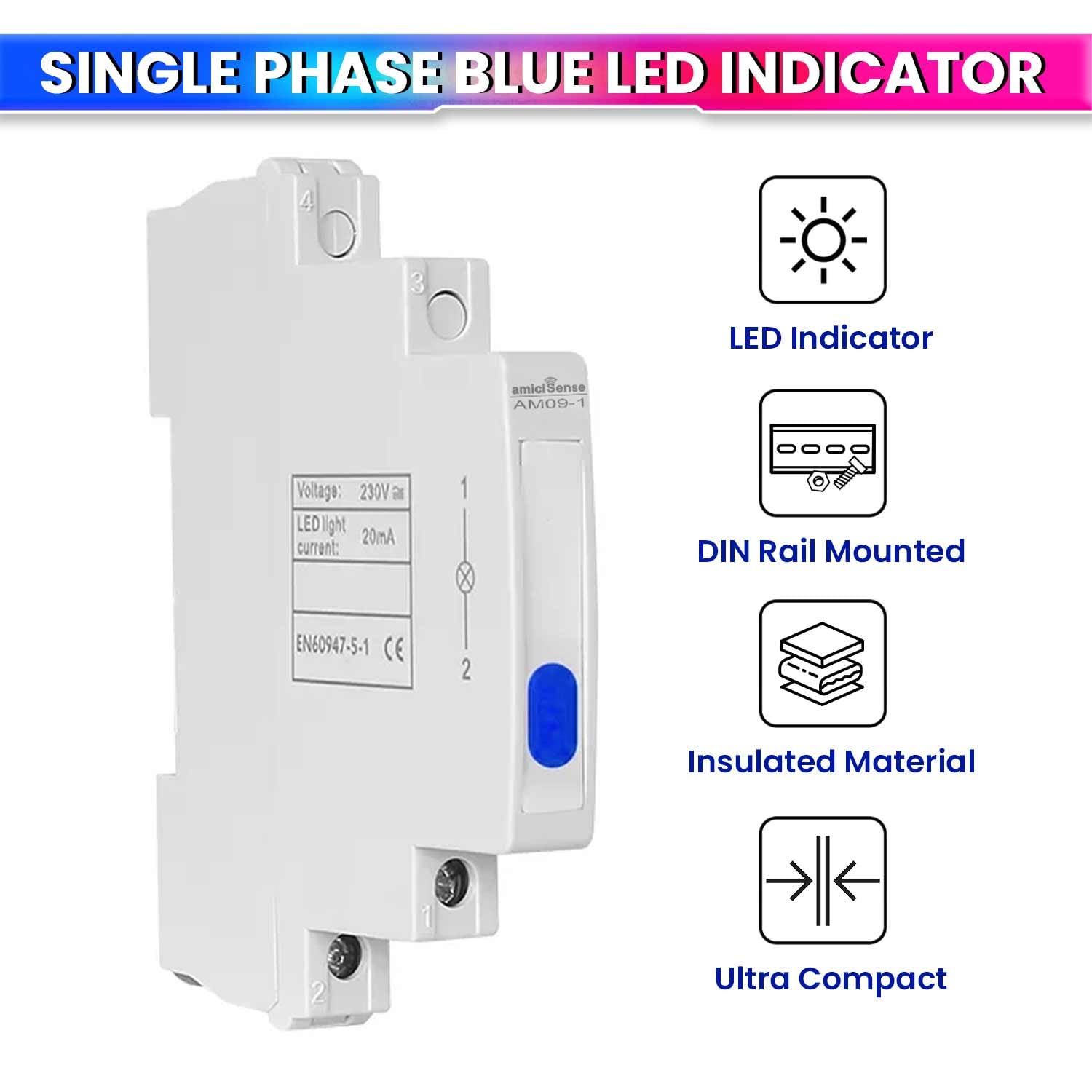 Ultra-Compact Phase Indicator – 230VAC, 1cm Wide with Color LED Indicator for Accurate Monitoring amiciKart c0tmiz-hs.myshopify.com
