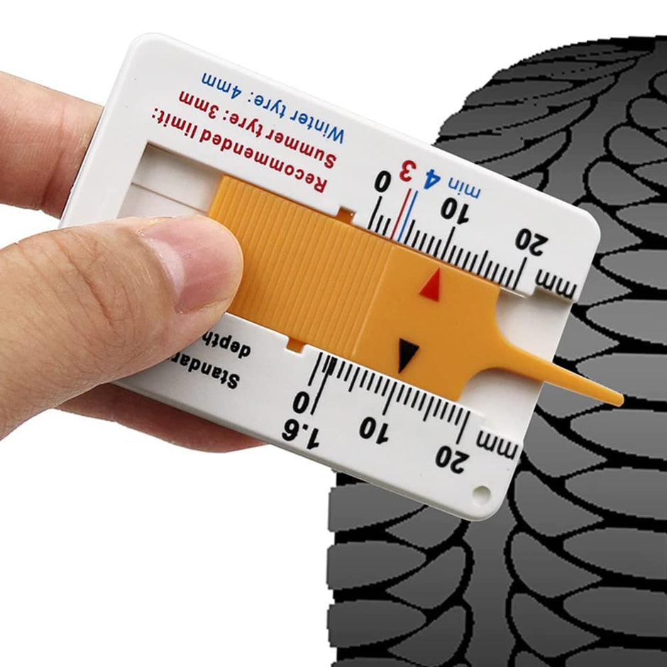 amiciTools Tyre Thread Measuring Gauge, 0~20mm Depth Gauge for Car Bike Wheel