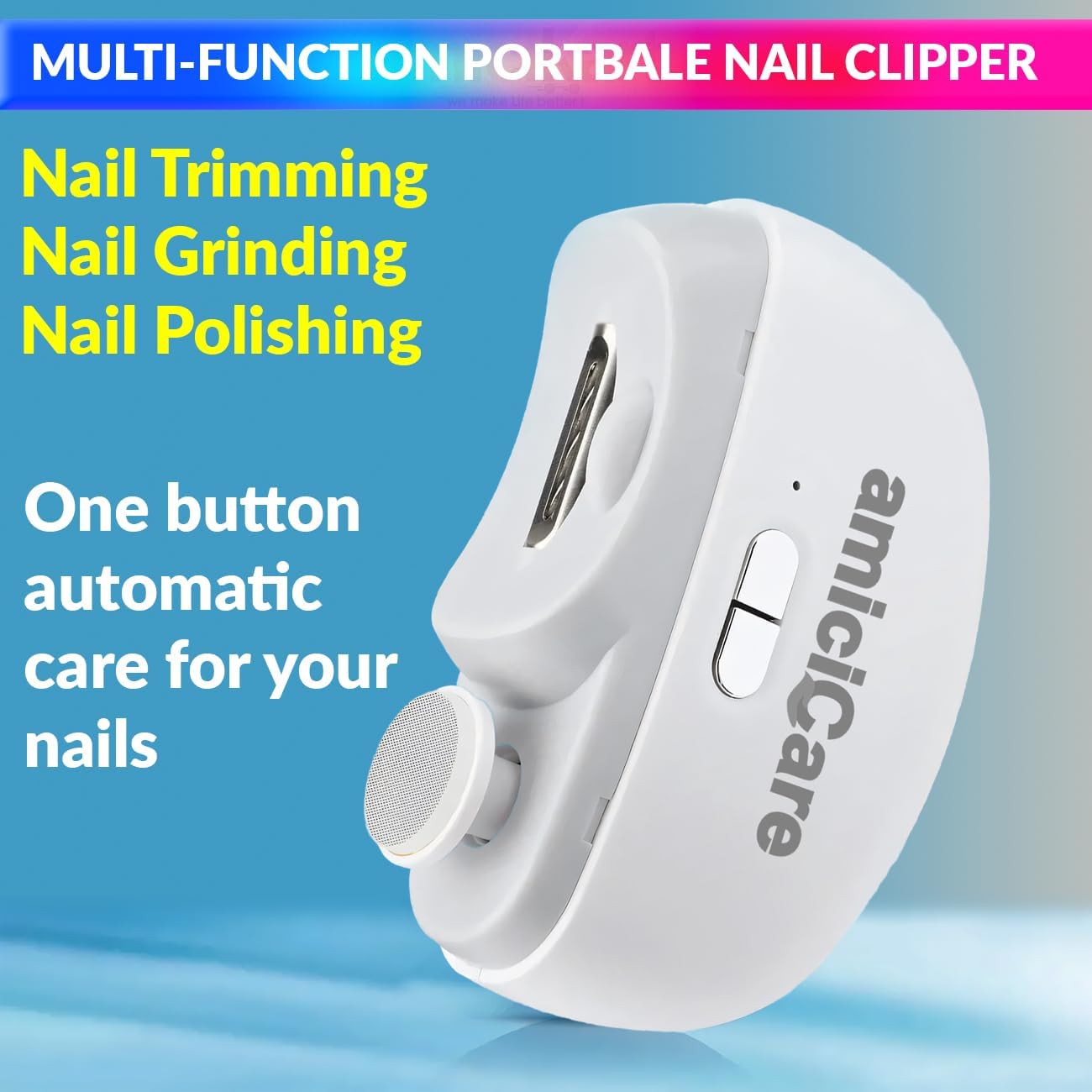 2 in 1 Electric Nail Polisher, Dual Speed Rechargeable Nail Cutter for Baby and Adult