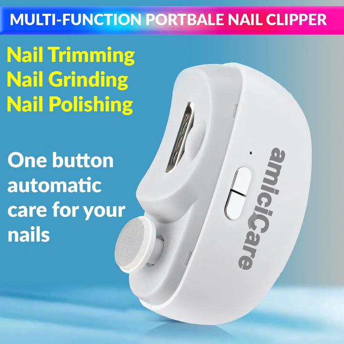 2-in-1 Electric Nail Polisher & Rechargeable Nail Cutter for Baby and Adult Dual Speed, Auto Shut & Built-in Nail Collector