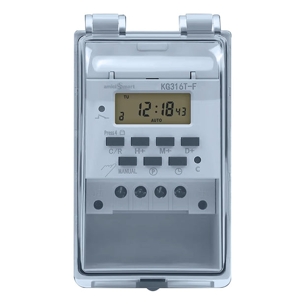 230V 30A Digital Timer Switch – IP65 Waterproof, Loop Mode, 20 ON/Off Schedules, LCD Display