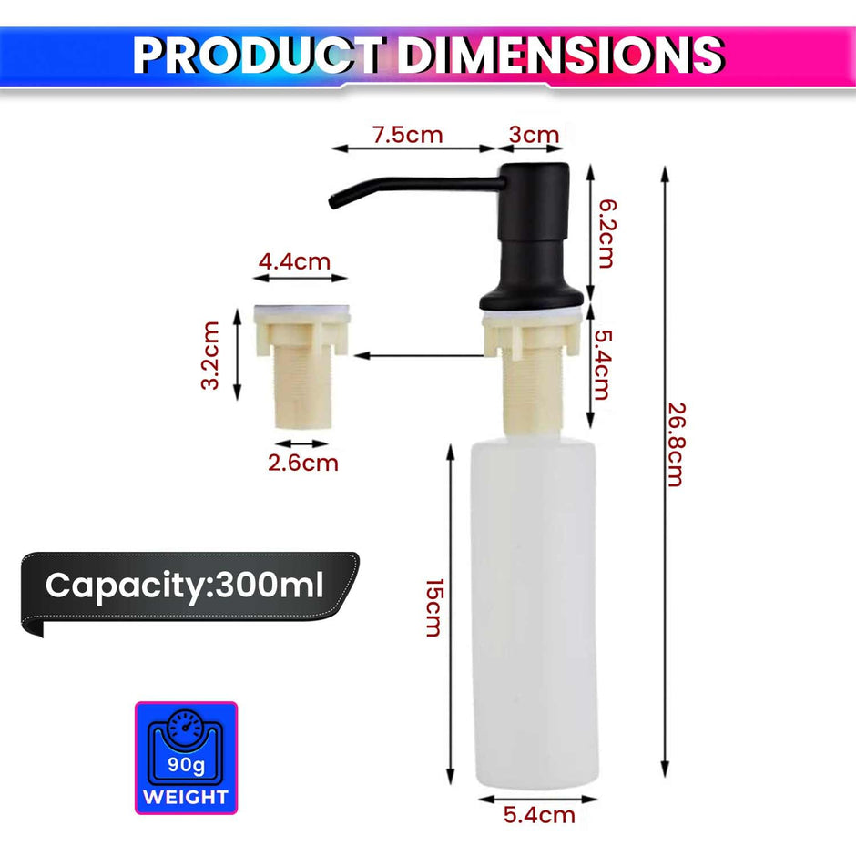 Kitchen Sink Soap Dispenser Top Refill Built-in Countertop Dispenser amiciKart