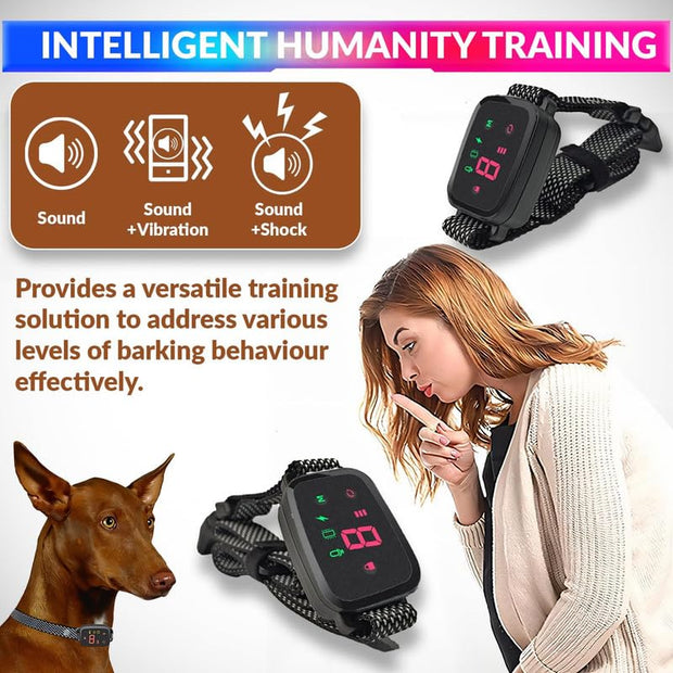 Automatic Anti-Barking Dog Collar, Rechargeable Dog Training Collar with 3 Modes amiciKart c0tmiz-hs.myshopify.com