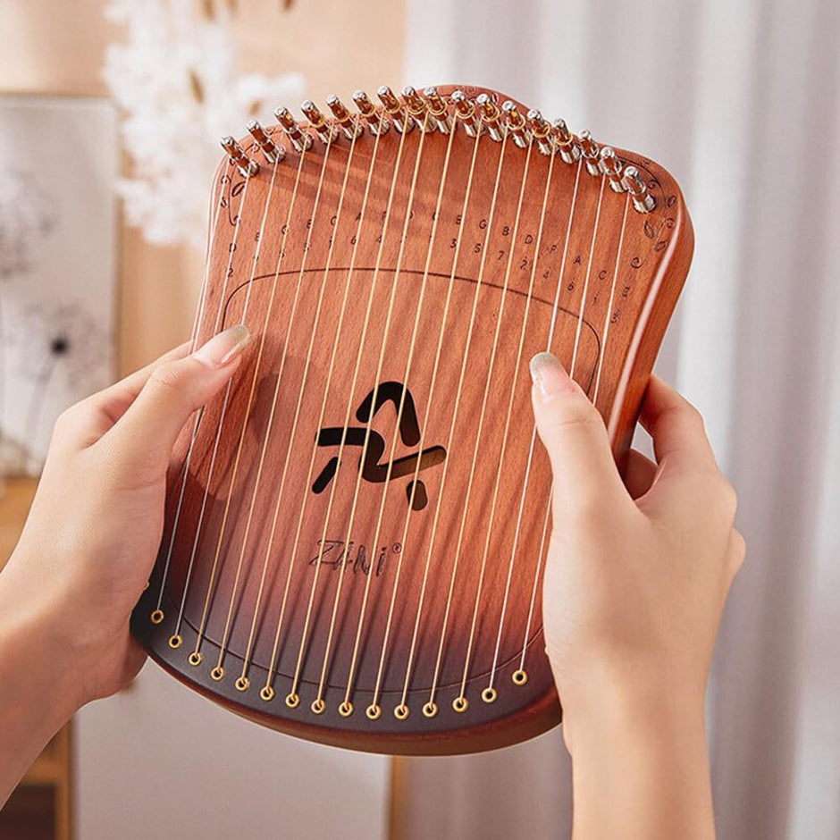 Harpika, Strings Musical Instrument Lyre Harp with Engraved Notes, with Tuner for Beginners