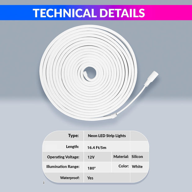 Cool-White 5M LED Strip Light Flexible Waterproof Decorative String For Diwali, Christmas or Home Décor