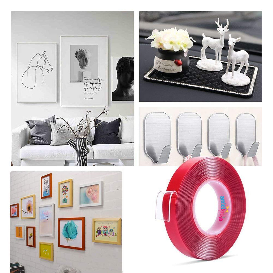 Double Sided Transparent Adhesive Tape Heavy Duty Glue Weatherproof (20mm X 3mtr) amiciKart c0tmiz-hs.myshopify.com