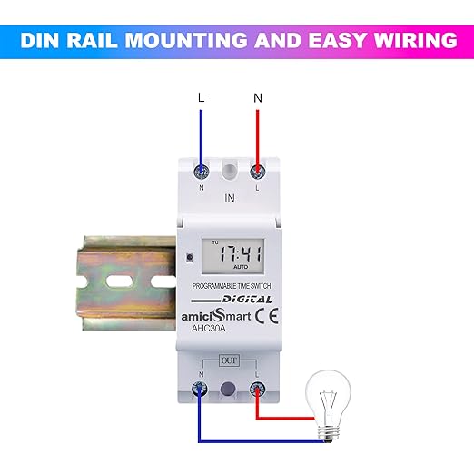 4-in-1 Digital Timer Switch Relay – Programmable 7-Day, Countdown, Pulse & Cycle, DIN Rail