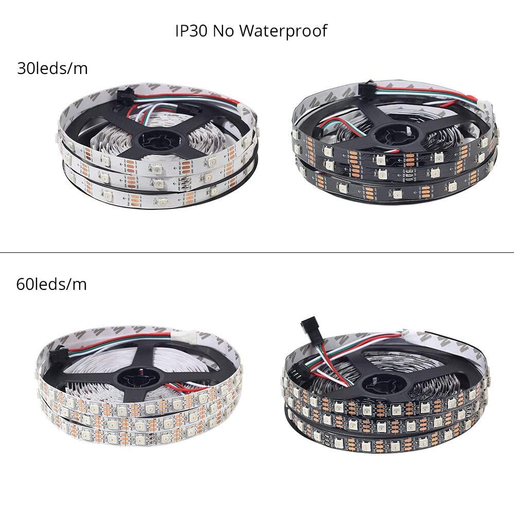 5m RGB Strip Light with Built in IC, Non-Waterproof 60 LED/m Pixel Strip for Festivals or Home Decor amiciKart