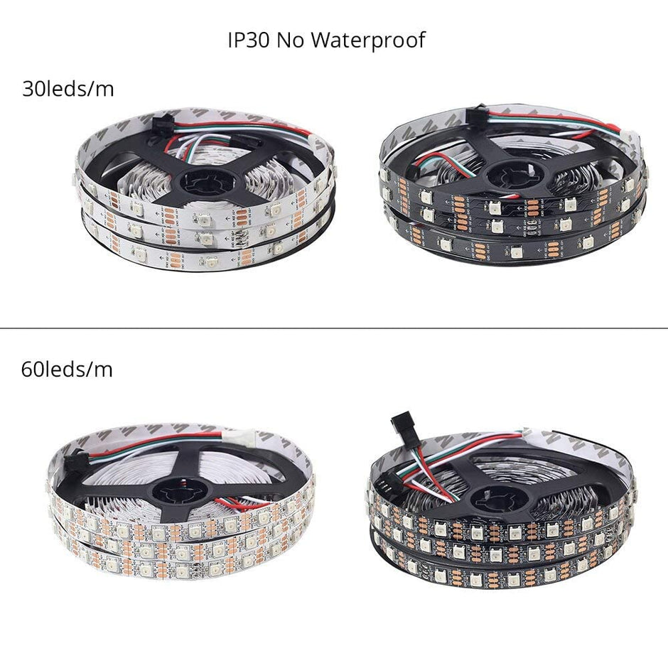 5m RGB Strip Light with Built in IC, Non-Waterproof 60 LED/m Pixel Strip for Festivals or Home Decor amiciKart