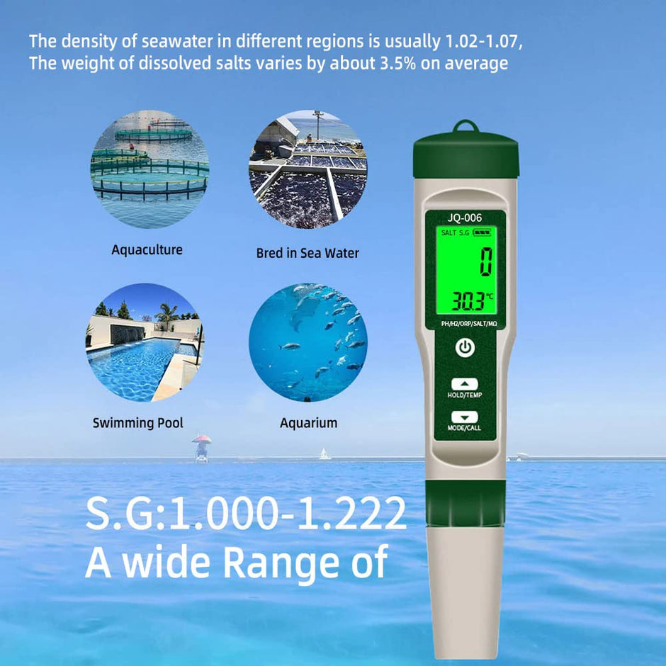 10-in-1 Digital Water Quality Tester | pH, EC, TDS, ORP, Salinity & Temp Meter