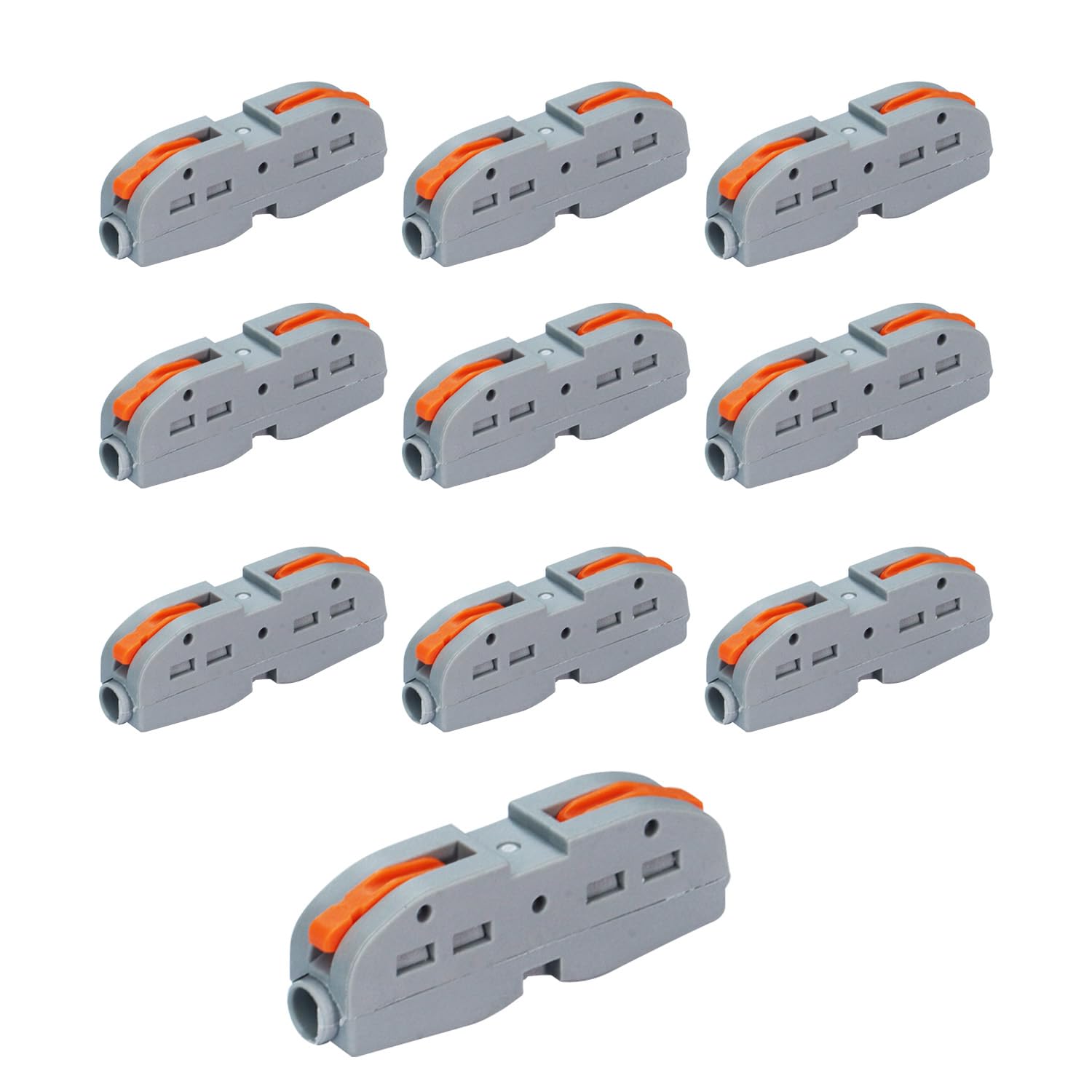 Fast Wire Clip Connector, Fixed Wire Terminal Blocks 1-to-1 Connector Pack of 10 amiciKart