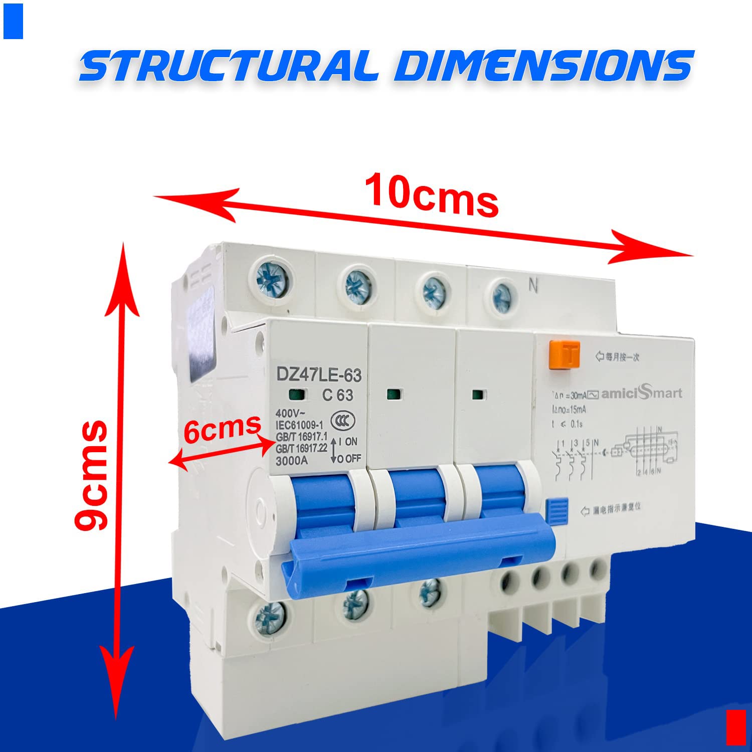 RCCB 63A Circuit Breaker with Leakage & Lightning Protection Prevent Electrical Hazard with Easy Din Rail Mount amiciKart c0tmiz-hs.myshopify.com